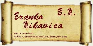 Branko Mikavica vizit kartica